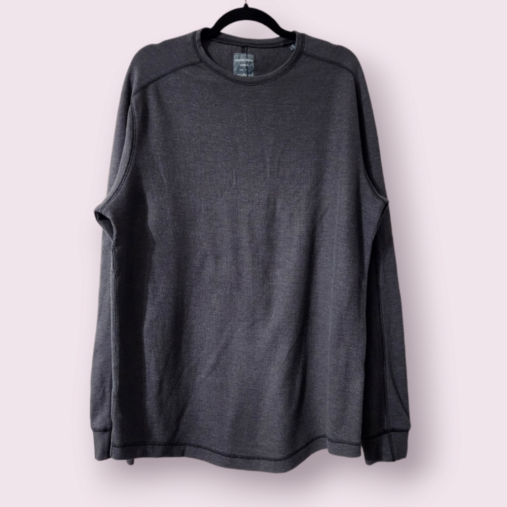 Cooper Jones Long Sleeve Crew Neck T-Shirt Mens Size Large Tall Gray Shirt